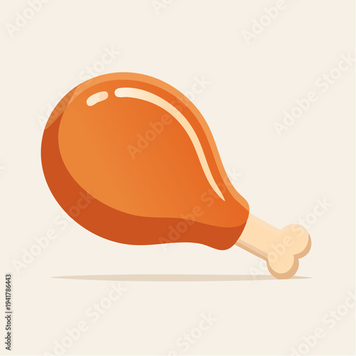 Delicious Golden Fried Chicken Leg Isolated on White Background, Close-up Shot