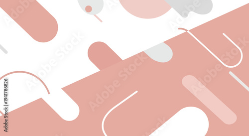 Abstract shapes and a person in profile a striking silhouette