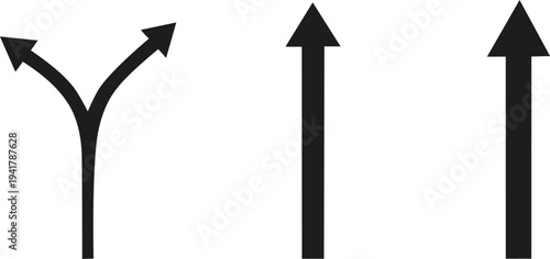 Three black arrows on isolated on transparent background