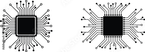Microchip processor circuit board technology electronics illustration