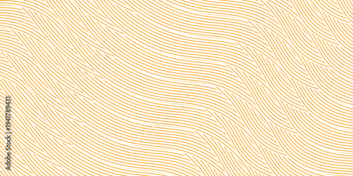 Yellow instant noodle, pasta and spaghetti texture with geometric wavy lines. Ramen, pasta vector pattern. Background abstract food illustration