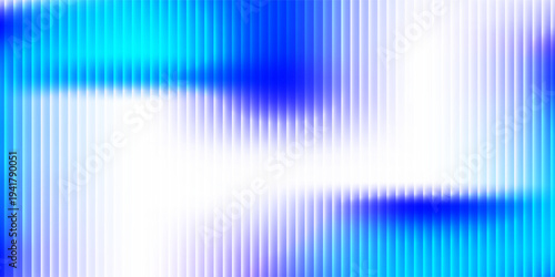 Abstract vertical blue light bar pattern background with glowing cyan center, creating a vibrant digital sound wave or equalizer effect, isolated on