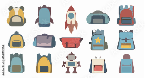 Colorful ice cream cones vector set with five sweet swirl desserts isolated on white