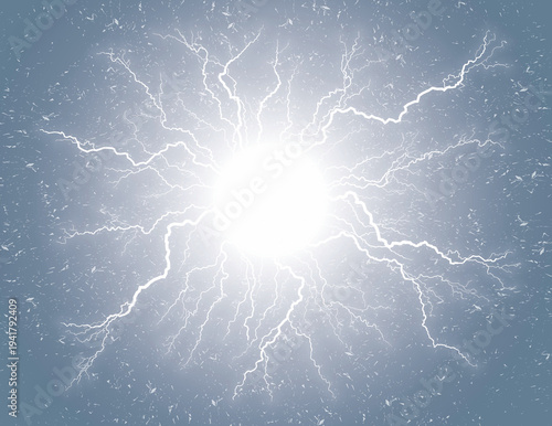 A lightning stroke in the night sky.