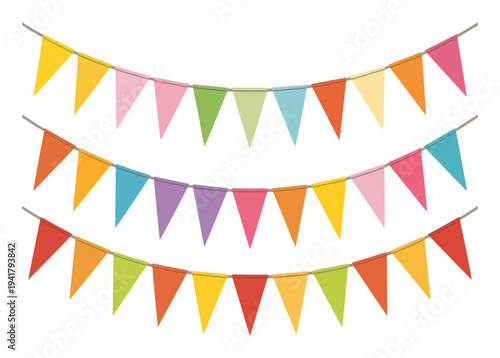 Colorful Triangle Bunting Flags for Celebrations and Parties