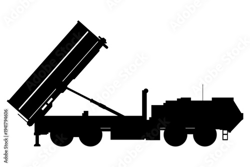 Air Defense System Anti Missile Rocket Drone and Jet. Silhouette Defense weapon anti kamikaze drone bomb.