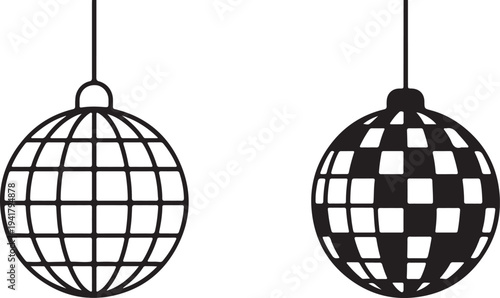 Disco ball icon in editable style.Disco Ball Party Icon Set Vector icon graphics 