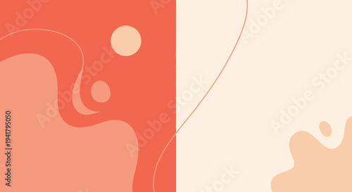 Abstract shapes and colors create a modern minimalist design silhouette