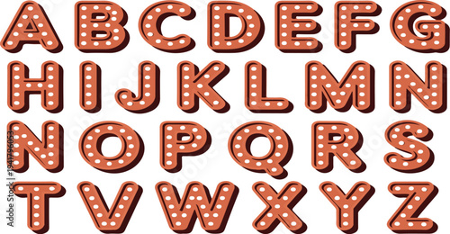 Retro Bulb Letters Vintage Electric Lamp Font with Glowing Light Bulb Alphabet Vector Illustration