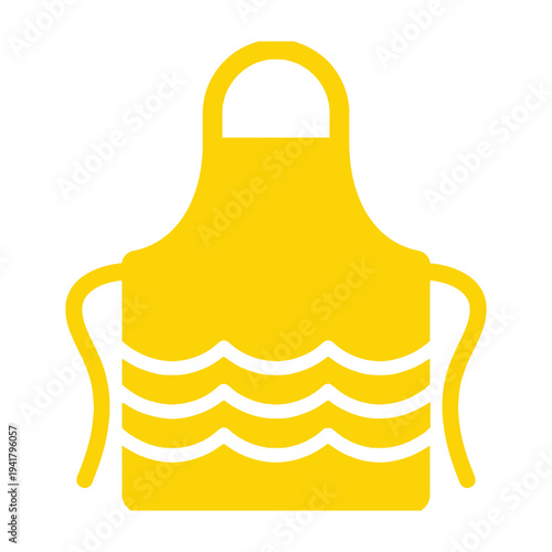 Yellow apron with white accents