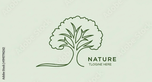 Minimalist Tree Illustration with Nature Text.
