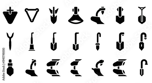 Collection of Laboratory Equipment Icons Representing Various Scientific Tools and Instruments