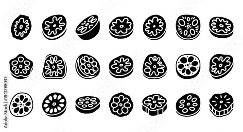 Assorted Desserts and Pastries Displayed on a White Background from a Top-Down Viewpoint