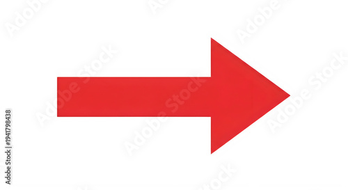 A large red arrow pointing to the right isolated on transparent background