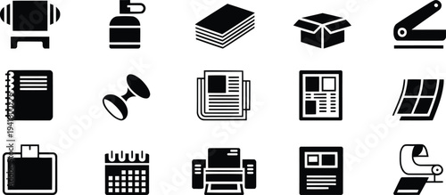 Black and white office supply on white background