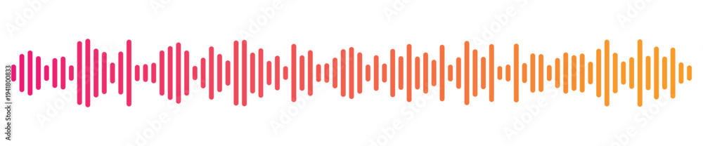 Obraz premium Music sound signal, audio waveform equalizer, colorful voice message, digital sound wave, dj music player, radio frequency form, video editor element, abstract audio signal, vibrant sound spectrum.