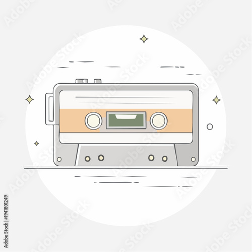 Retro Cassette Tape Design Nostalgic Audio Symbol from the Past