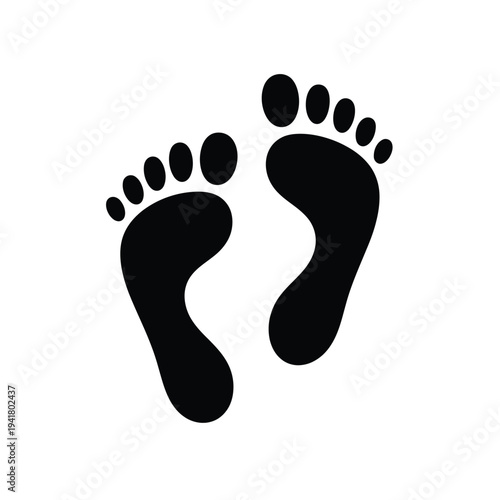 Simple black footprints depicting two bare feet facing forward