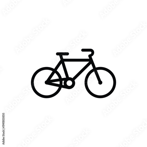 Simple black outline illustration of a classic bicycle on a white background
