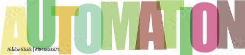 Automation colorful letters white background