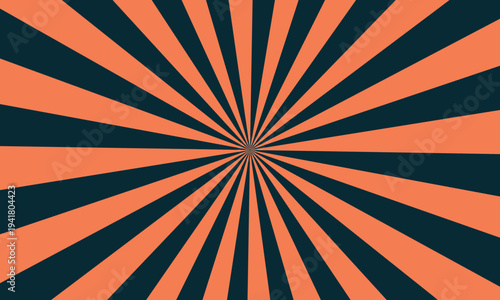 Vibrant Orange and Dark Teal Starburst Design Creating a Dynamic Concentric Pattern for Modern Visuals