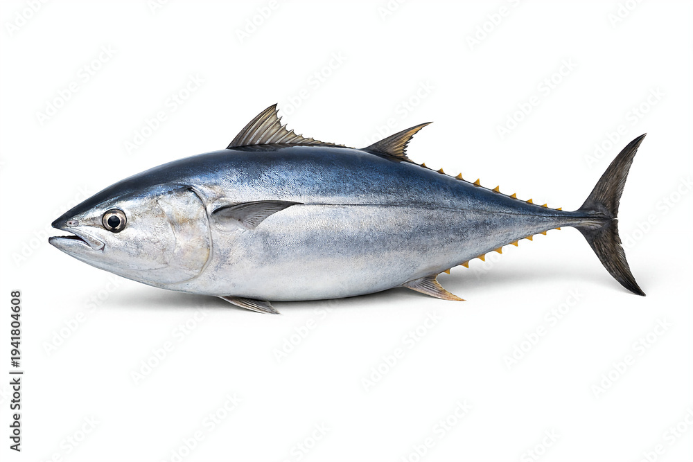 Obraz premium Bluefin Tuna Fish Isolated on White Background.