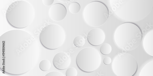 A clean, modern background showcases an arrangement of white circles with soft