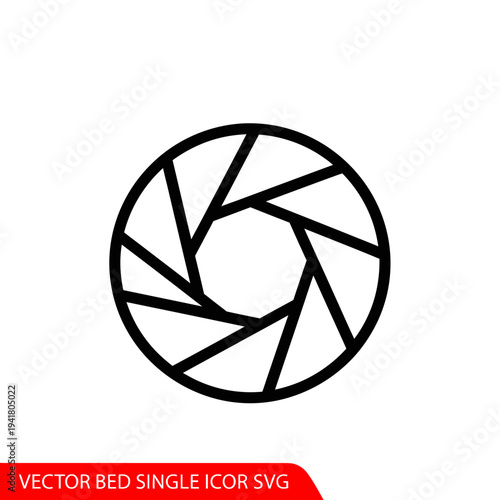 Aperture Icon - Camera Lens Diaphragm Symbol.