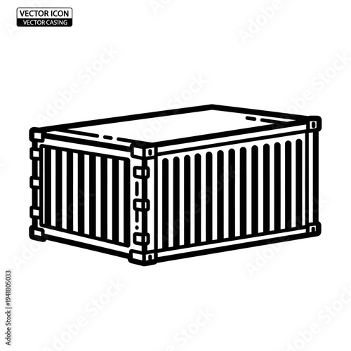 Isometric Shipping Container Illustration for Global Trade.
