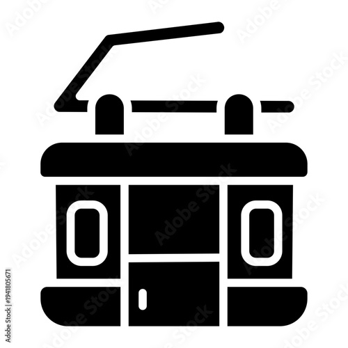 Cable Car Cabin Solid Icon
