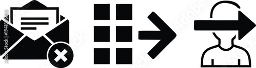 Email spam filter icon set