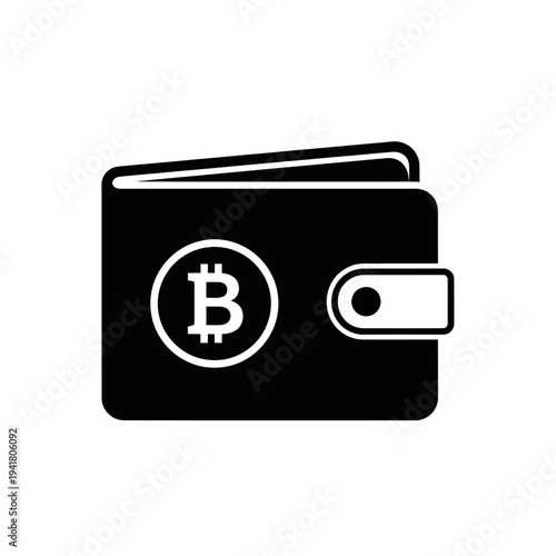 Bitcoin Wallet Icon for Cryptocurrency Transactions.