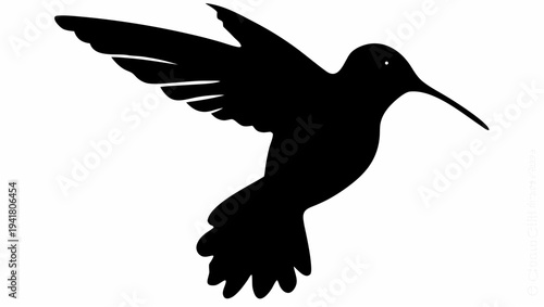 Majestic hummingbird in mid flight with wings spread wide freely