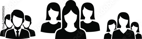 A group of business people standing together in a team