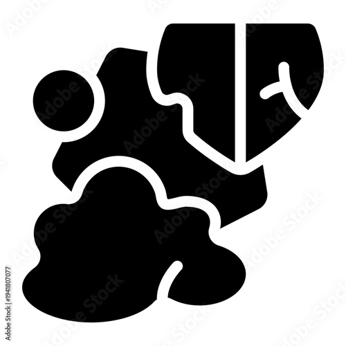 Broken Shield Solid Icon