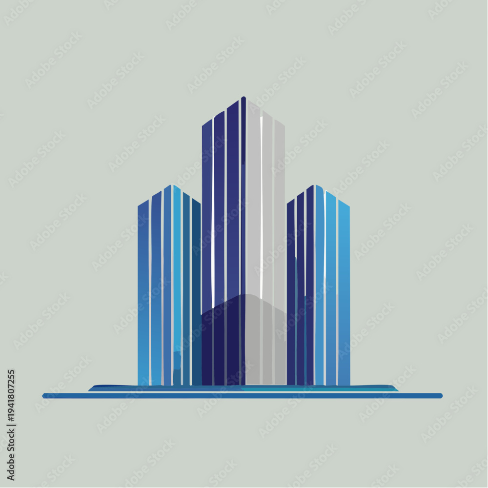 Obraz premium Modern Abstract Skyscraper Group Illustration Symbolizing Urban Business and Corporate Architecture Development