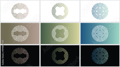 Luxurious Aesthetic Linear Geometric Circle Symbols Logo Collection for Exclusive and Premium Product Label Design