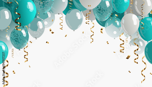 Gemini said

Colorful birthday party balloons and confetti vector illustration with artistic paint splashes on a white background wallpaper design for celebration holiday card backdrops