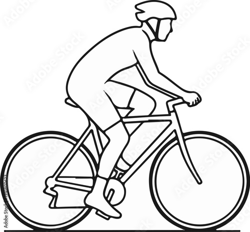Silhouette of a cyclist in motion