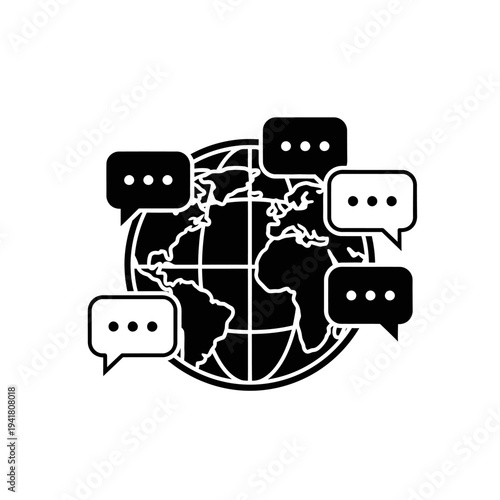 Global communication and international conversation concept illustration.