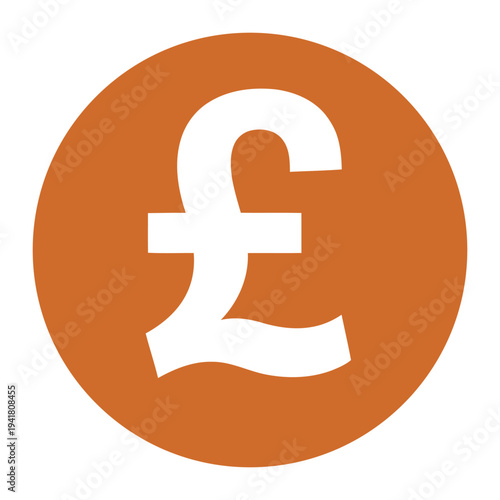 Orange Circle Pound Sterling Currency Symbol Vector Icon for Financial Transactions, Business Websites, and Economic Concepts
