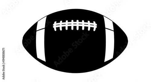 A black and white american football
