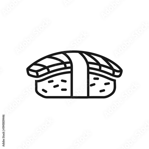 Minimalist Sushi Nigiri Illustration with Clean Lines.