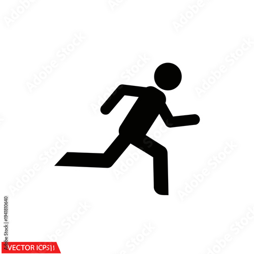 Running Man Icon Simple Vector Illustration.