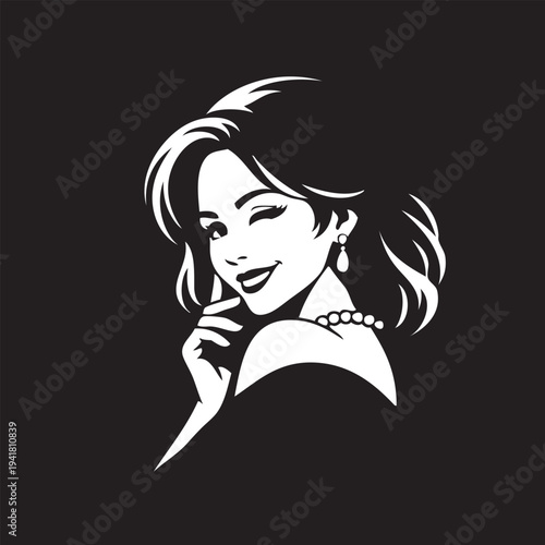 Beautiful girl vector. Minimalism style.	
