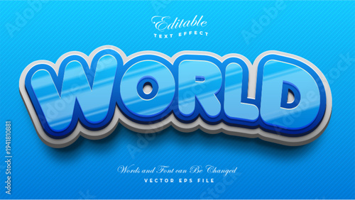 Blue World 3D Bold Text Effect
