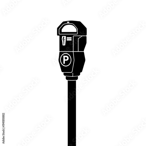 Parking Meter Silhouette for Urban Infrastructure.