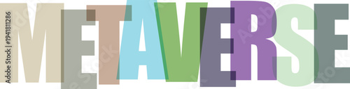 Metaverse Colorful Letters on White Background