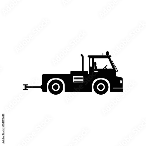 Airport Tow Truck Silhouette for Ground Support.