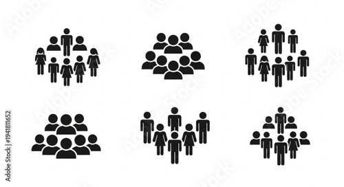 Diverse Groups of People - Crowd Icons for Community and Teamwork.